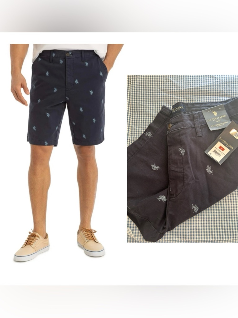 U.S. Polo Assn. Men’s Navy Blue Embroidered Chinos